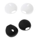 2 Pairs Silicone Earbuds Cover Eartips Protective Caps for Airpods Black + White