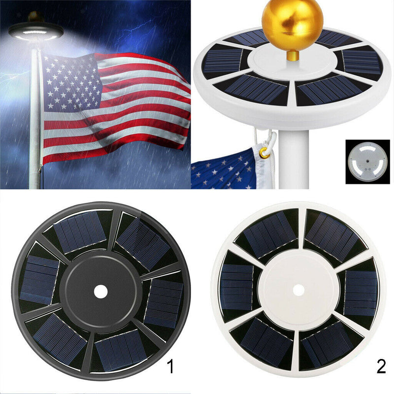 Solar Flag Pole Bright 42 LED Solar Powered Light Waterproof Energy Saving