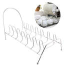 Stainless Steel Pan Draining Sink Shelf Drying Stand 7 Slots Holder Dish Rack