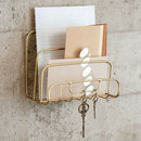 2X(Home Office Storage Letters Bookshelf Storage Bag Iron Frame Simple Gold