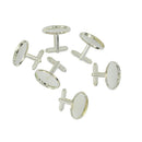 6Pcs Metal Cufflink Blanks,Cabochon Cufflink Buttons Base Tray Pendant Frame