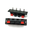 4 Way Jack Spring Speaker Push Connector Terminal Strip Block x2