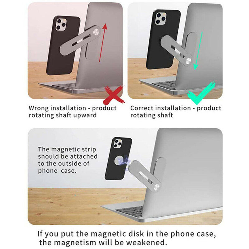 Magnetic Laptop Side Stand Dual Monitor Display Screen Phone Bracket Support