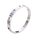 Punk Titanium Stainless Steel Stars Bangle for Women No Fading Hollow Penta N1O3