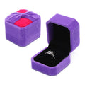 Trendy Velvet Octagonal Shape Ring Box Purple Storage Box Jewelry Display BoxFT