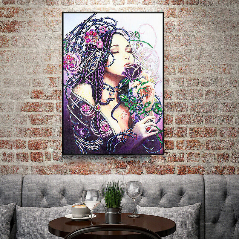 5D DIY Special Shaped Diamond Painting Girl Cross Stitch Mosaic Craft Kit