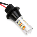 1pair BAU15S 42-LED 2835 SMD 50W Dual-Color Switchback DRL Turn Signal Light Kit