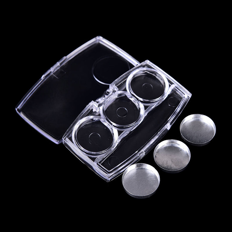 Empty 3Round Grids Eyeshadow Lipstick PowderBox Case Cosmetic Packing+Palette Pg