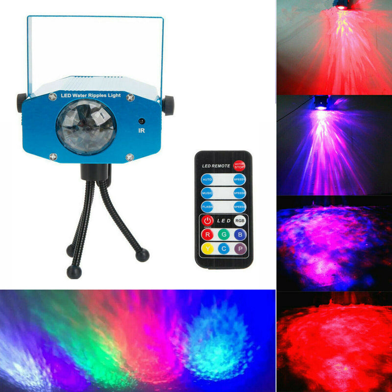 Mini Disco Water Wave Ripples Lights Effect Flashing Karaoke KTV Remote Lamp