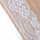 Burlap Home Wedding Table Runner Natural Jute Lace Trimmed Decoration 108 x 11"