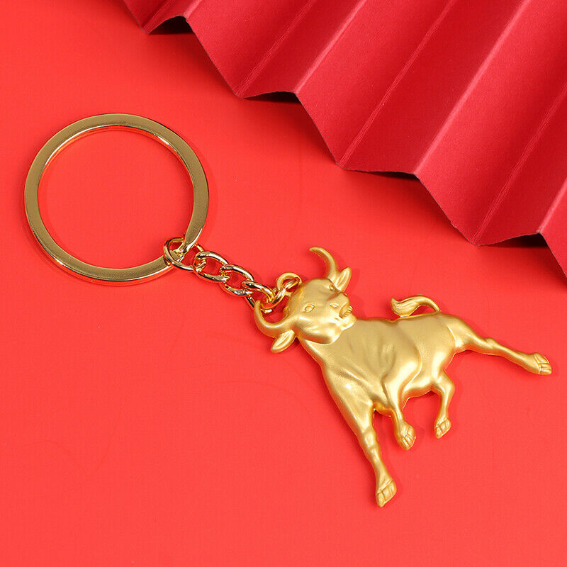 2021 Chinese Ox Year Lucky Pendant Keychain Propitious Gifts Hanging TrinkeS Ew