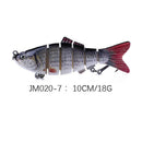 Solid Hook Fishing Lure Wobblers 6 Segment Swimbait Crankbait Hard Bait Tackle