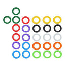 32Pcs Candy Color Hollow Silicone Key-Cap-Covers Topper Keyring Circle Holder