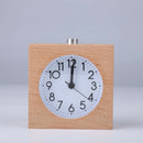 Alarm Clock Square 100% Wood No Ticking Snooze Backlight Digital Clock TableW9C6