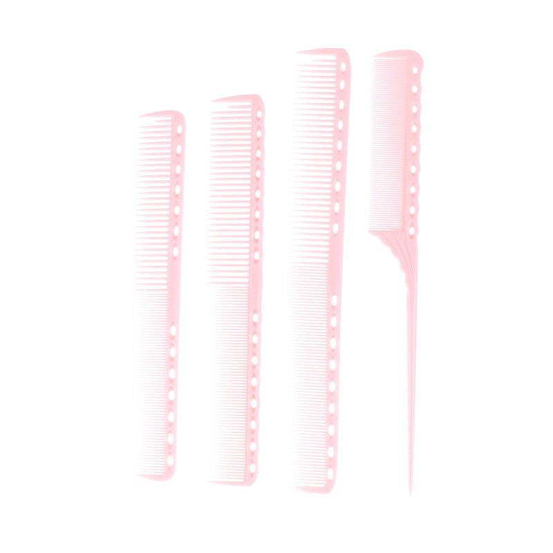 4 Pcs/Set Anti-Static Pink Hairdressing Comb Barber Hair Different Combs SeS Hn