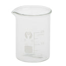 25mL Glass Graduated Low Form Beaker, 5mL Graduation Interval