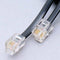 2Meters Black RJ11 4C Plug Modular Telephone Extension Phone Cord Cable Line