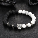 Handmade Mens Women Animal Beaded Natural Lava Stone 8MM Beads Agate Bracelet Pg