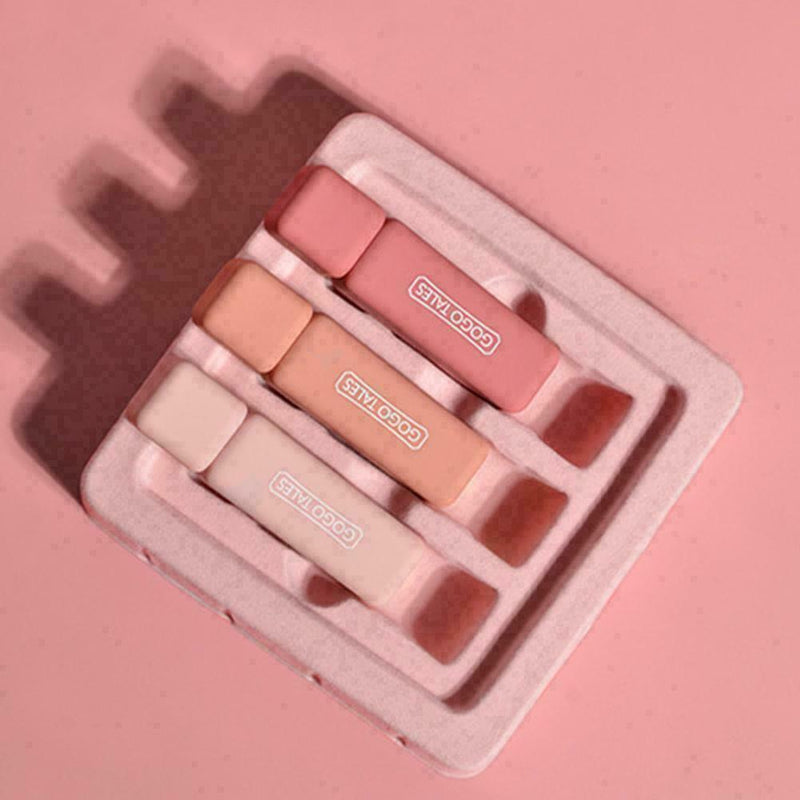 3Pcs Lipstick Makeup Waterproof Long-lasting Moisturizing Lipstick Non-stic U7Z2