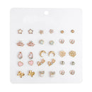15 Pairs Multiple Womens Girl's Ear Stud Earrings Wedding Bridesmaid Jewelry