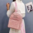 Kraft Paper Backpack Women Waterproof Travel Shoulder Schoolbags (Pink) A