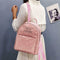 Kraft Paper Backpack Women Waterproof Travel Shoulder Schoolbags (Pink) A