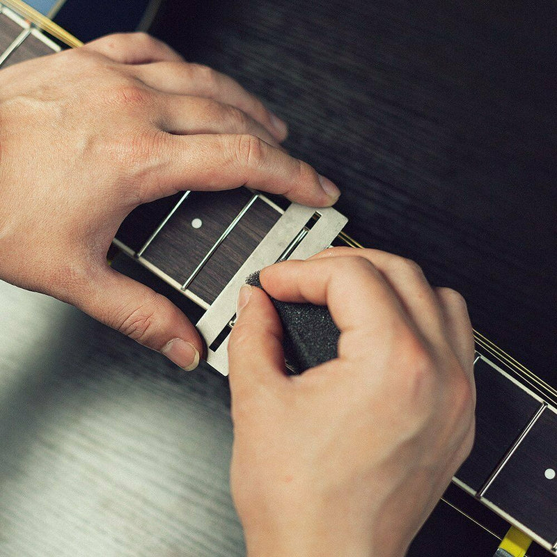 Metal Guitar Luthier Tools- 9Pcs Under string Radius Gauge + 2Pcs Rubber Co