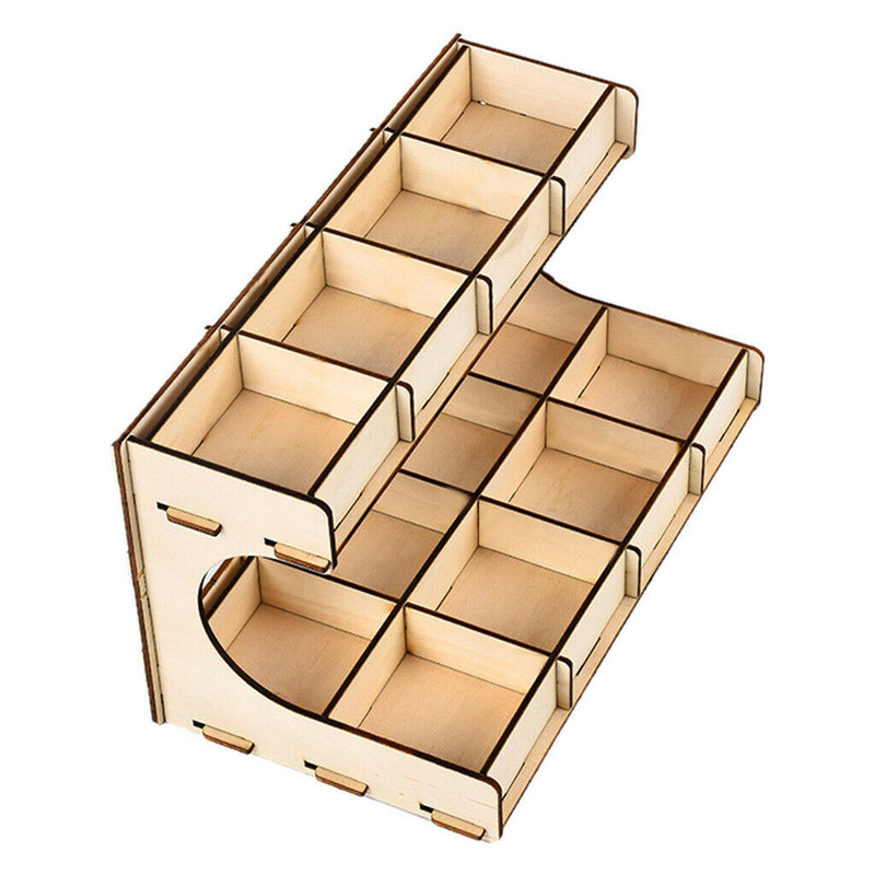 DIY Wooden Paint Rack Ink Storage Organizer 2-layer 12-grid