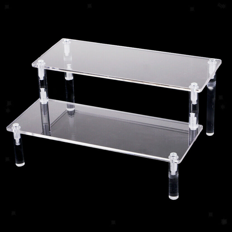 Clear 2-Layer Acrylic Action Figures Car Toys Display Stand Holder Shelf
