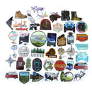 65Pcs Hiking Travel Stickers Adventure Outdoor Landscape Waterproof Pvc Dec JR