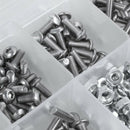 230Pcs M3 Stainless Steel Hex Hex Drive Button Head Socket Cap Bolts Screws W3T9
