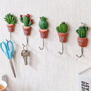 5Pcs Cactus Plant Pot Wall Housekeeper Hooks For Hanging Door Hanger S Vint F5A3
