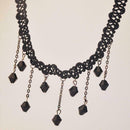 1Pc Women's Black Tassel Sexy Lace Crochet Water Drop Bib Necklace Hand Mad K8Q2