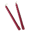 2pcs Taper Twisted Spiral Long Candles for Dinner Table Wedding Decor Red