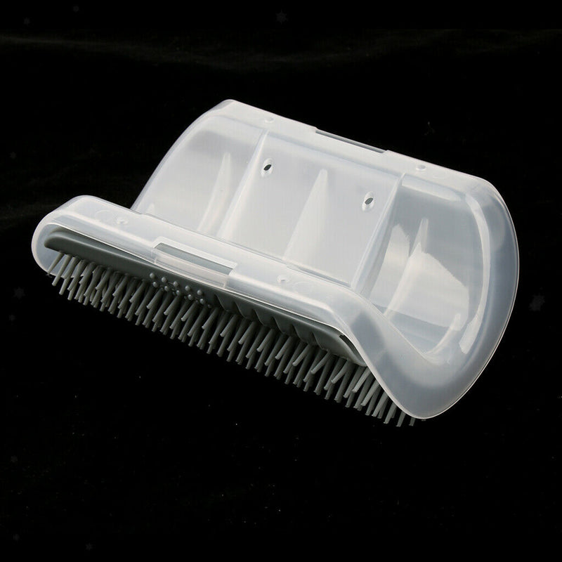 2Pcs Gray Cat Groomer Shedding Massage Comb Hair Removal Brush with Catnip