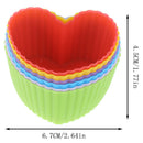 6PCS Silicone Mold Heart Cupcake Muffin Baking NonsticHeat Resistant Reusab_J Gw