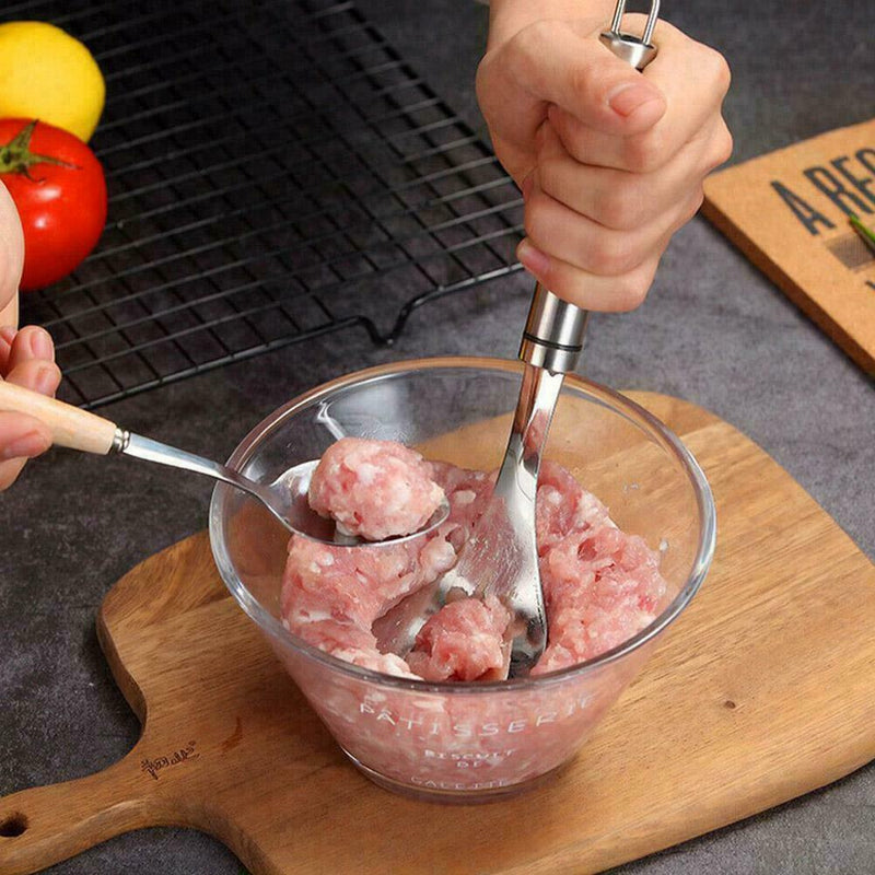 1* Non Stick Stainless Meatball Maker Spoon Kitchen Cooking Tool G0M0