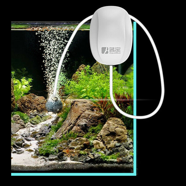 AquaBlue 3W Silent Portable Air Pump Fish Tank Increasing Oxygen Pump Fish