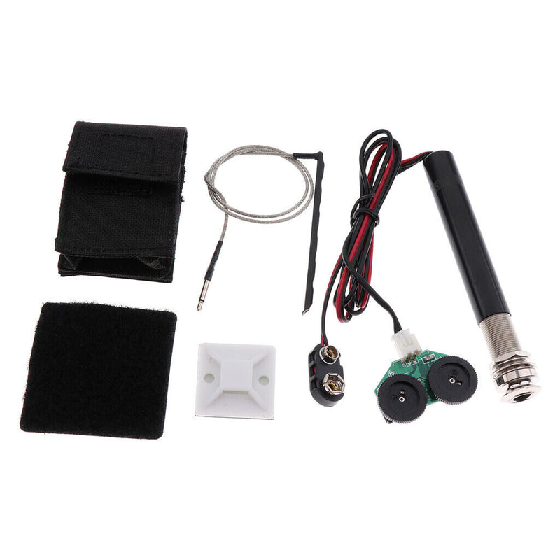 2 Kit EQ Active Endpin Jack Preamp Piezo Pickup For Acoustic Guitars Ukulele