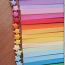 80pcs Funny Origami Lucky Star Paper Strips Folding Paper Ribbons Colors FT