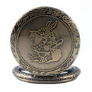 Fashion large bronze thin chain rabbit retro pocket watch retro Roman scale Q6E2
