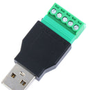 USB 2.0 Type A Male to 5P Screw w/ Shield Terminal Plug Connector Adapter  Z