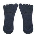 1 Pair Five Finger Toe Socks Elastic Solid Summer Boat Socks (Navy Blue) A