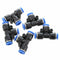 5 Pcs 6mm to 6mm T Style One Touch Fittings Push in Quick Connectors J9E4