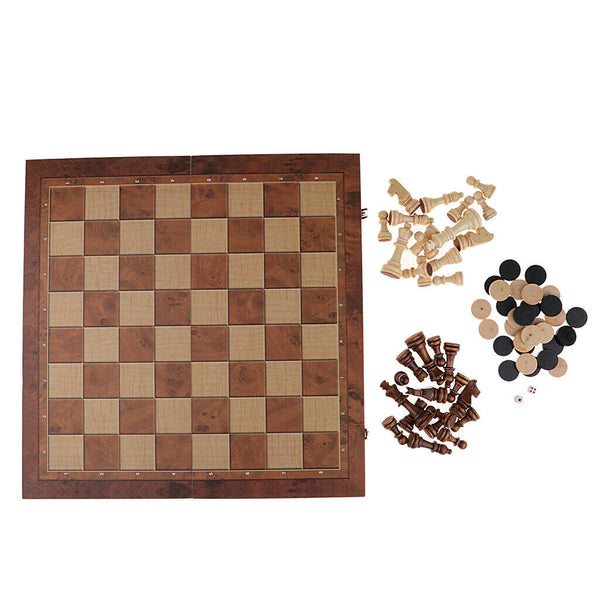 Portable Travel Games Chess & Checkers & Backgammon 3 in 1 Set Board Size