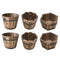 6Pieces Wooden Bucket Pot Flower Planter Barrel Patio Garden Home Decor