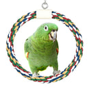 Pet Stand Training Birds Swing Toys Cage Hanging Braided Chew Rope (S) A