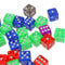 Bag of 50 Pieces of Transparent Dice Set of 5 Colors of 16mm D&D MTG Board Games