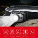 BORUiT LED Headlight XPG2 3030 210LM Zoomable Wave Sensor Headlamp Light