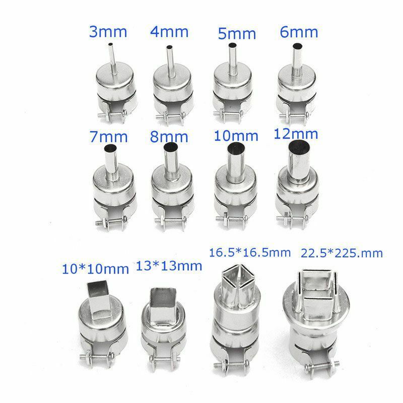 New 12pcs/set Heat Gun Rework Nozzle For 850 Hot Air Soldering Station Weld P9J5